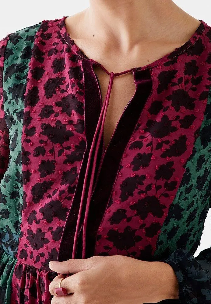 Matilda Jane A Little Party Floral Velvet Trim Dress - Image 3