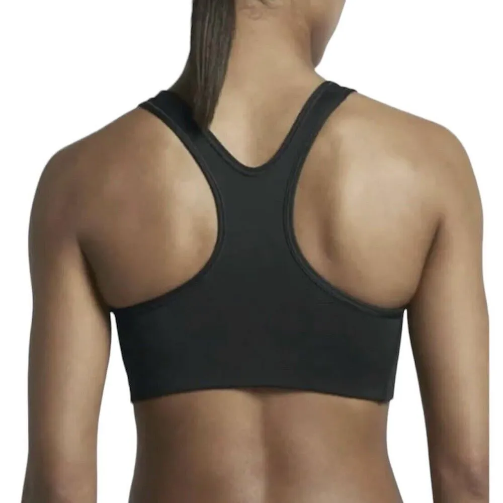 Nike Pro Sport Bra Women's Medium Support Classic Swoosh Training Top Black Logo - Image 3
