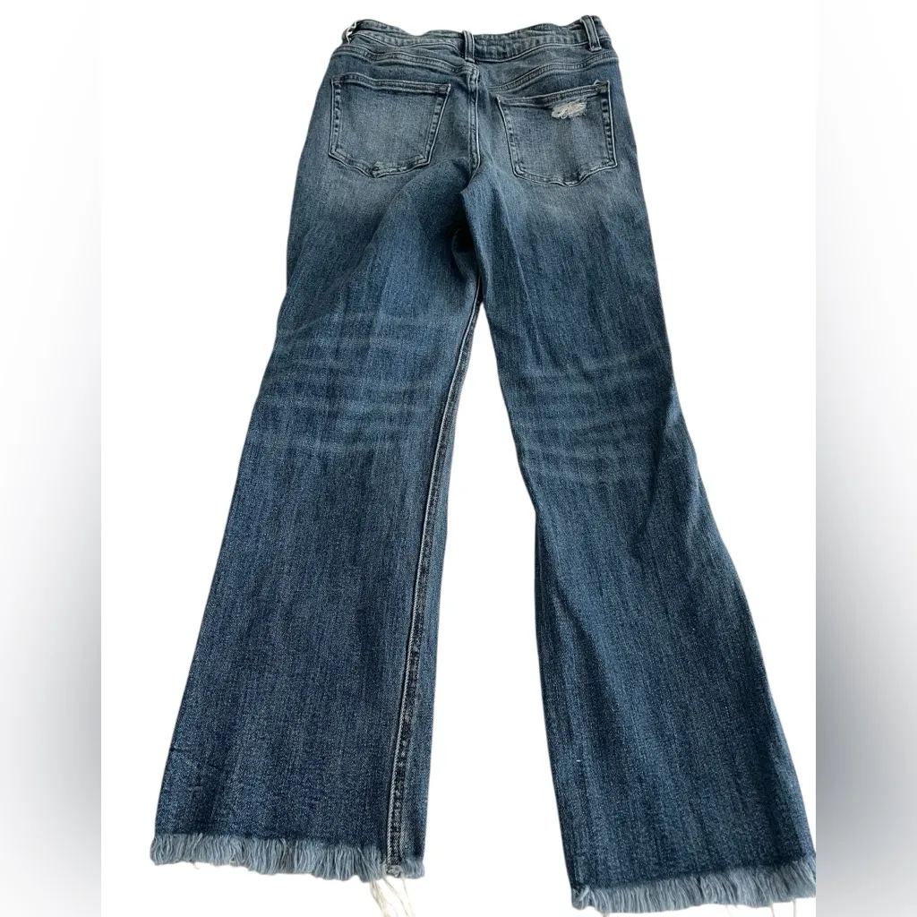 Flying Monkey Super High Rise Ankle Straight Jeans Size 27‎ Distressed Raw Hem - Image 2