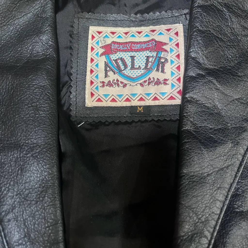 Vintage Adler Cowgirl / Motorcycle Leather Jacket Size Medium Black - Image 6