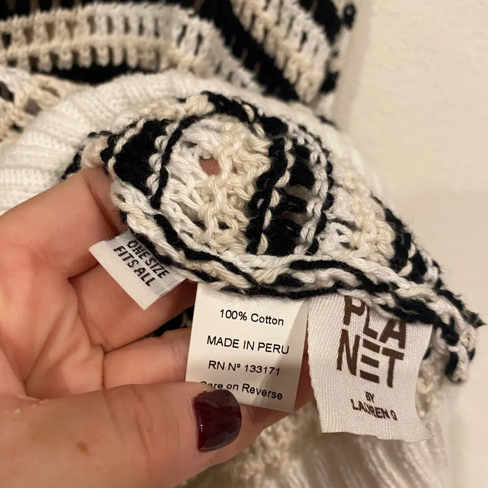 Planet by Lauren G Pima Cotton Pot Holder Boatneck Sweater One Size EUC White - Image 3