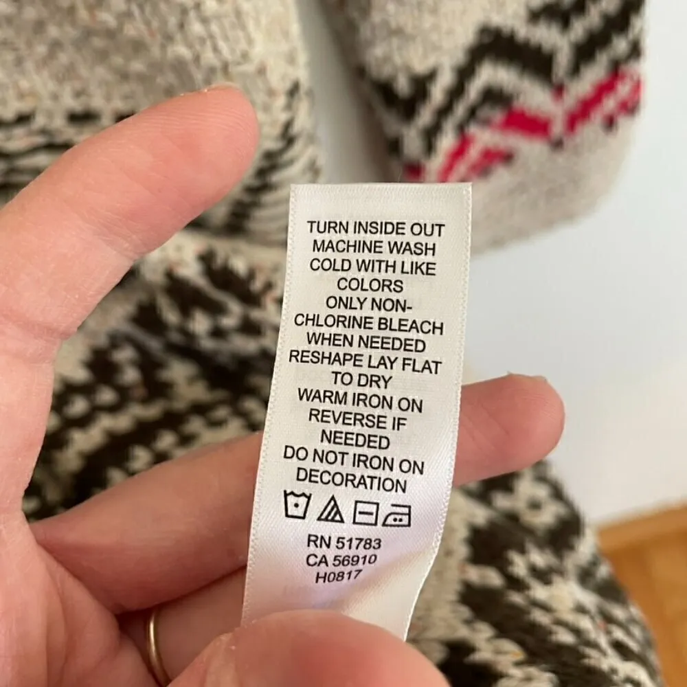 MAURICES Cream Beige Brown Pink Geometric Fair Isle Duster Long Cardigan Sweater - Image 13