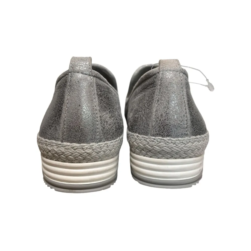 Paul Green NEW Leather Silver Gold Metallic Espadrille Shoes size 6 US women's - Image 6