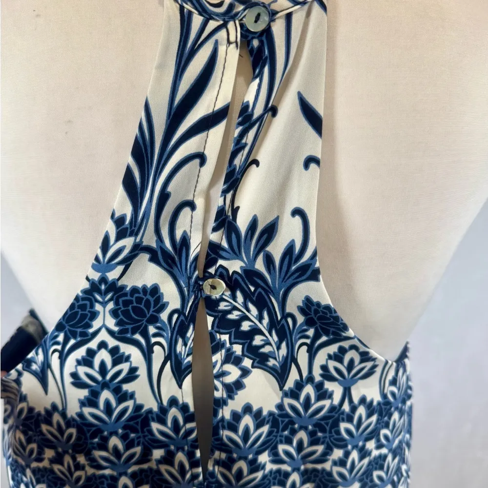 Nordstrom Dee Elle blue and white halter racerback romper size medium NWOT - Image 7