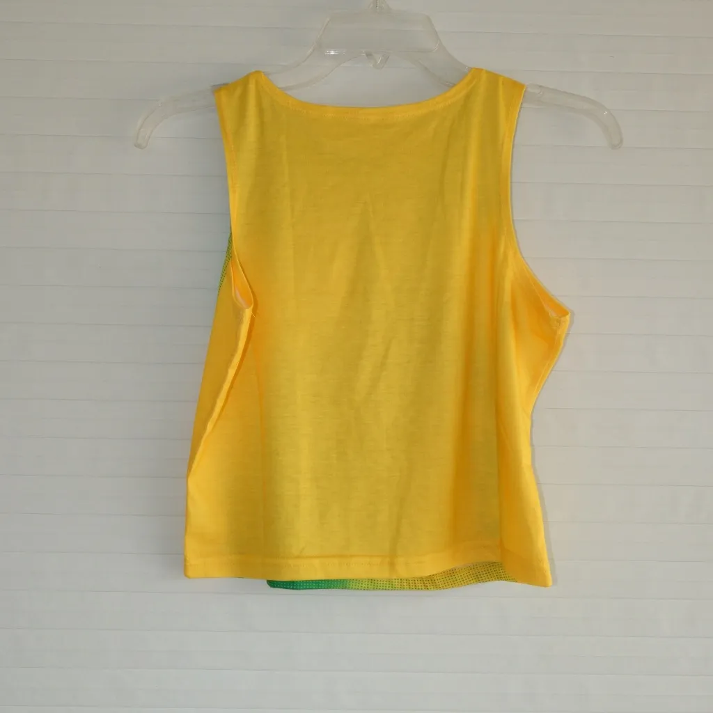 Green and Yellow Graphic GIRLS Tank Top - Image 3