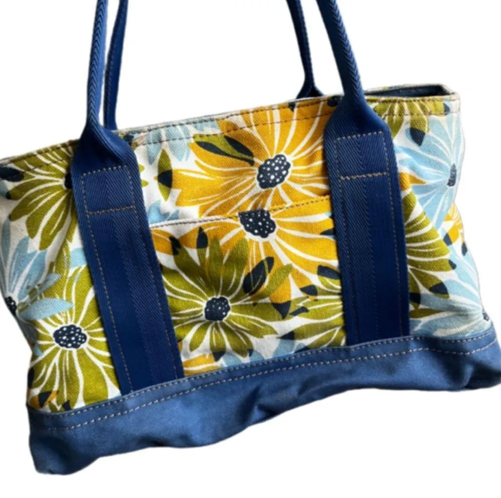 bold floral cotton canvas satchel bag - Image 12