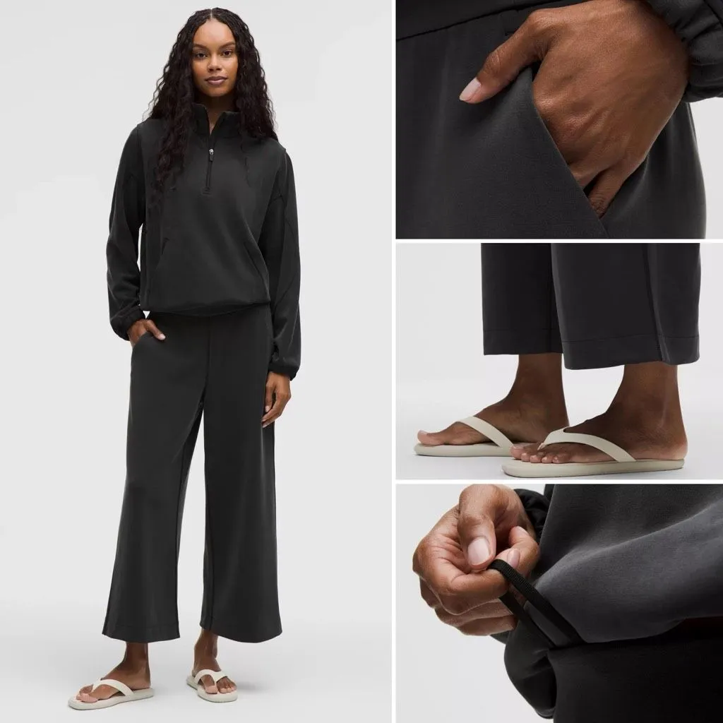 Lululemon Softstreme High-Rise Wide-Leg Cropped Pant in Black Size XL - Image 5