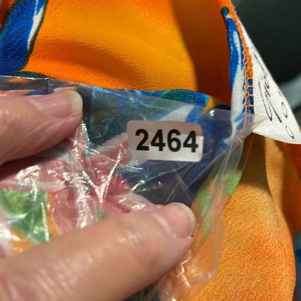 Vintage Giorgio Fiorlini size M ( tag 11/12) tropical sheath dress beach vacay. Orange Size M - Image 8