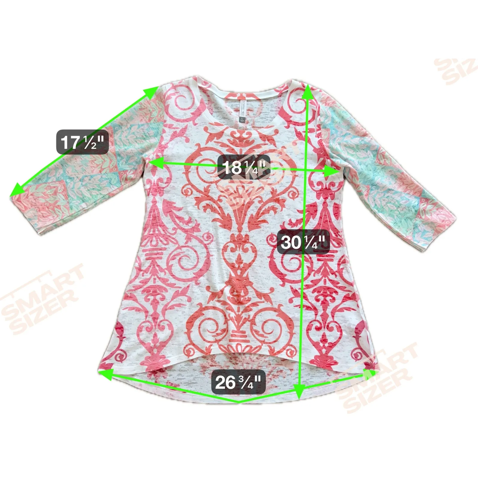 Whimsy Rose Sundance Women's Blouse Tunic Top Shirt Large 3/4 Sleeve Baby Waffle - Image 6