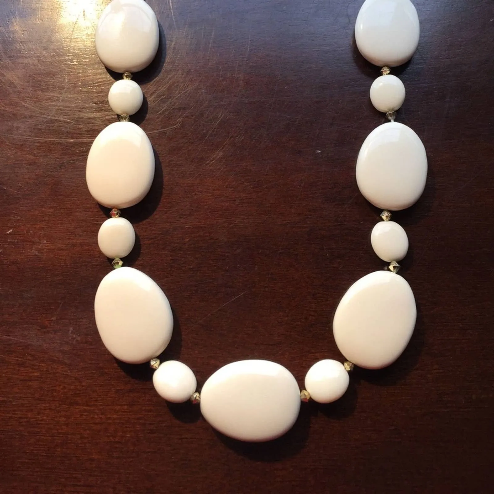 Old Navy  Cream Beaded Necklace - Image 2