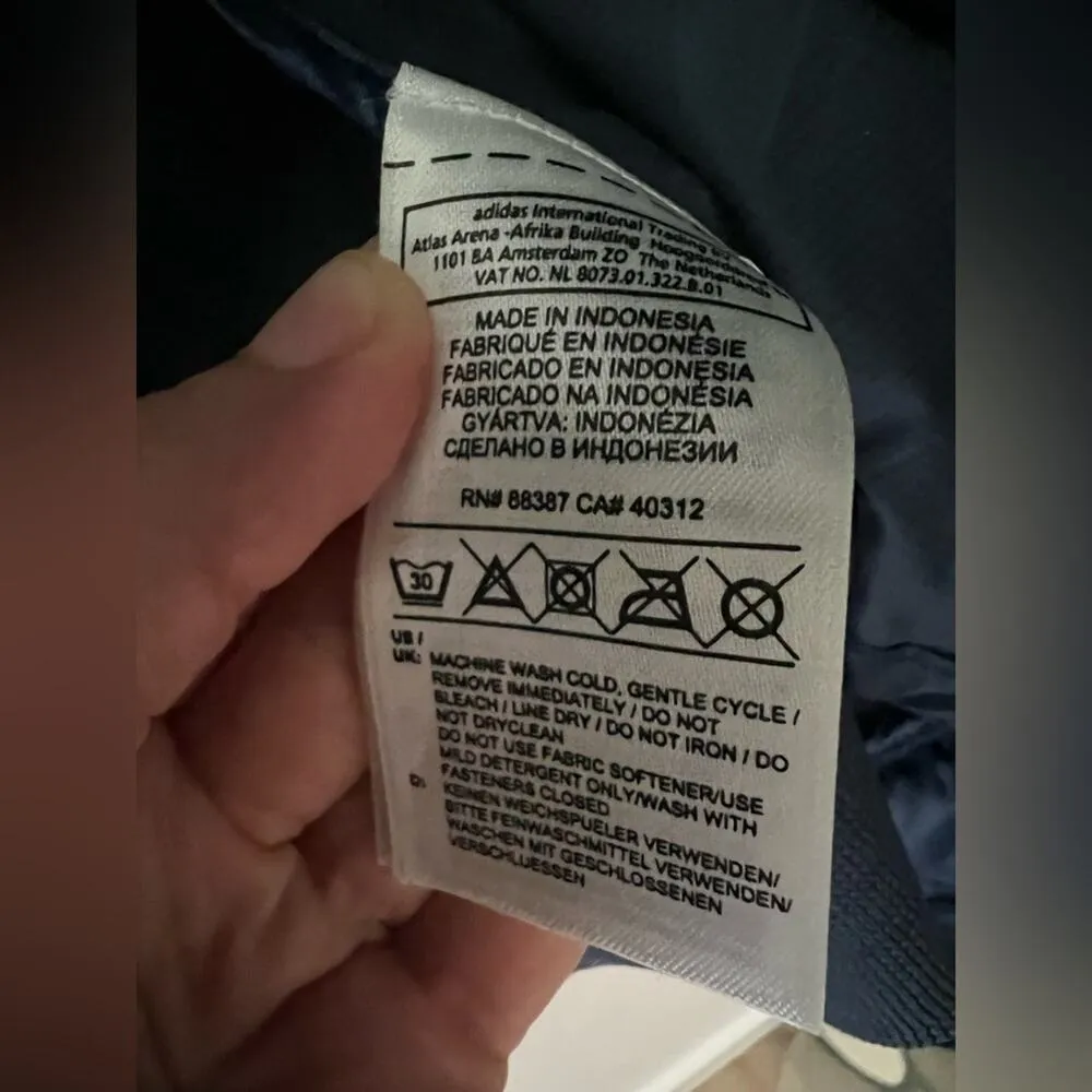 Women’s Adidas x Stella McCartney Blue Windbreaker Jacket Size Small - Image 2