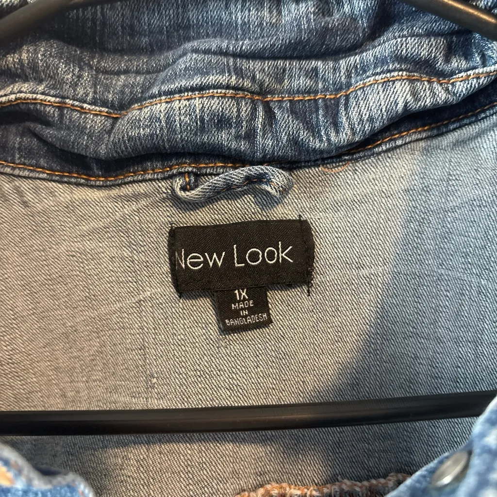 New Look cropped Blue Denim Vest 1X - Image 2