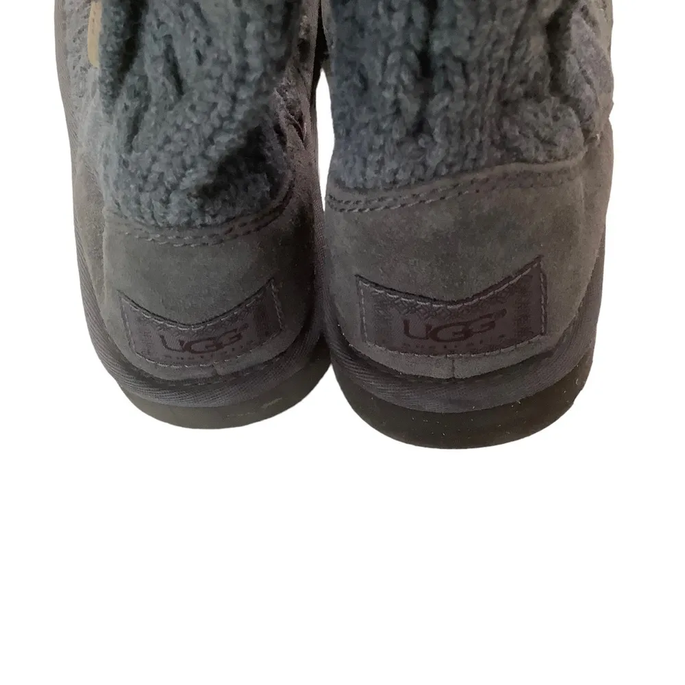 Ugg Australia women’s gray cable knit Leland fold over boots size 7 - Image 3