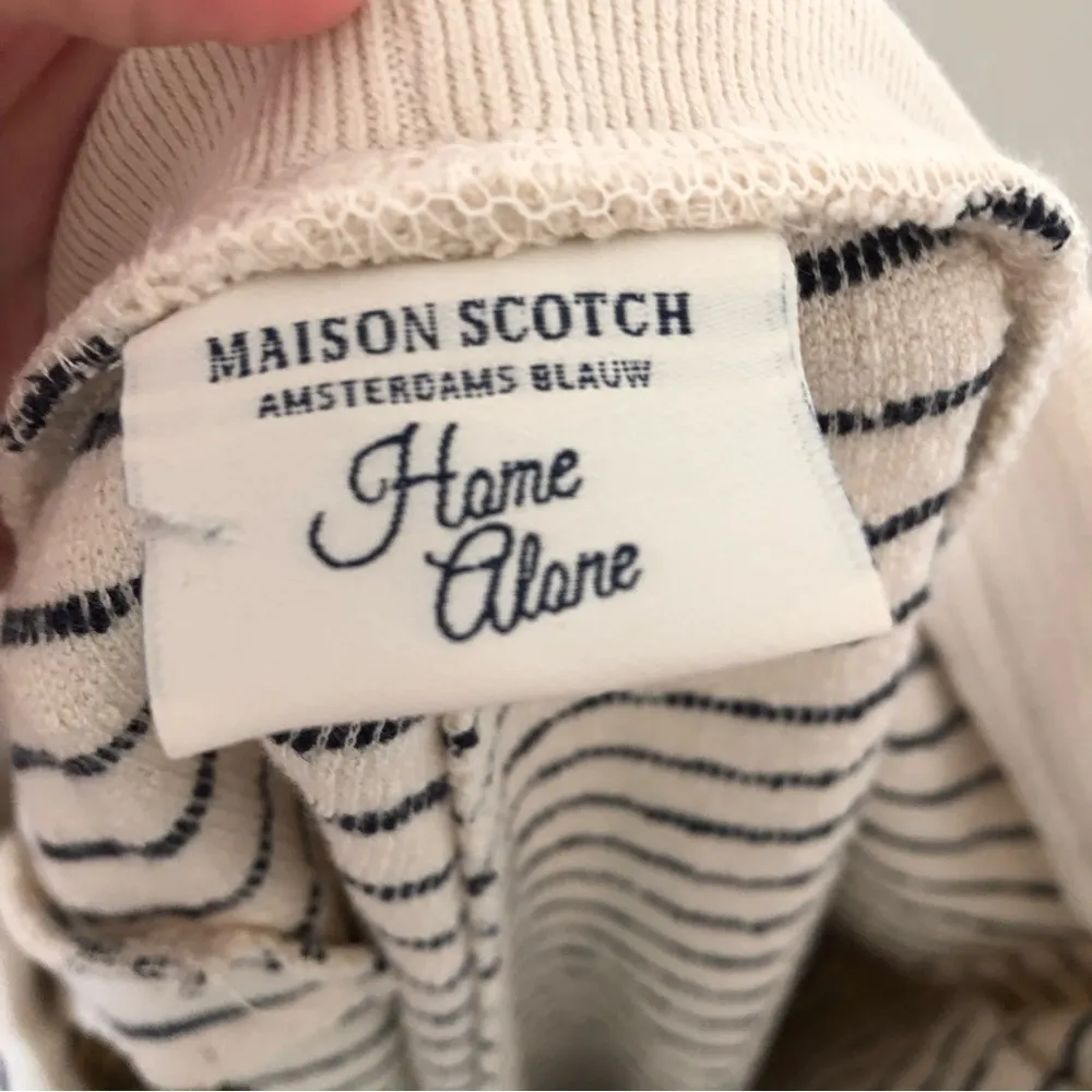 Maison Scotch Home Alone Terry Sweatpants Thin Stripes 2 Medium - Image 5