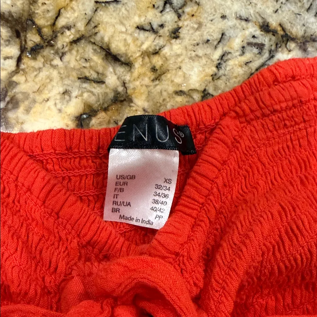 VENUS Vibrant Red Asymmetrical Lace Top - Image 2