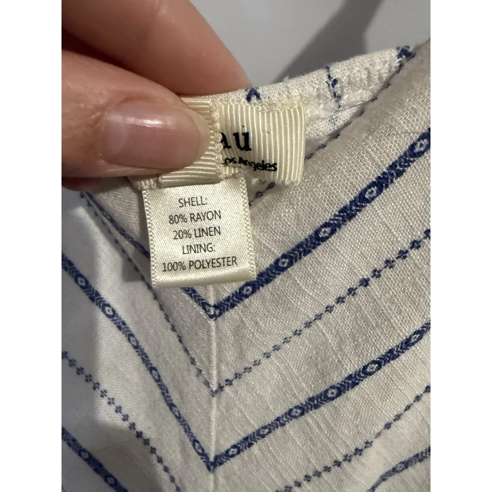 Monteau Anthropologie Linen Blend Pinstripe Sundress S dress Summer Travel Beach - Image 3