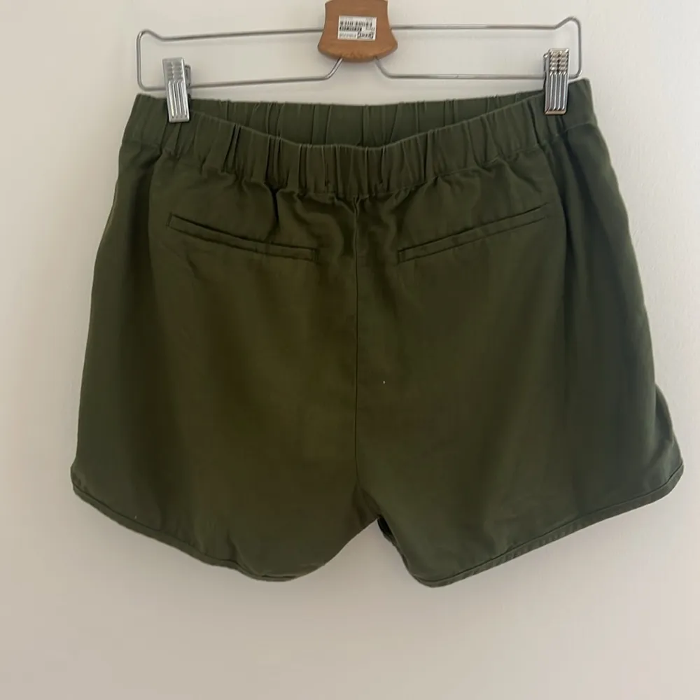 Madewell Olive Green Pull On Shorts Size Small Summer Pockets Elastic Waist - Image 3