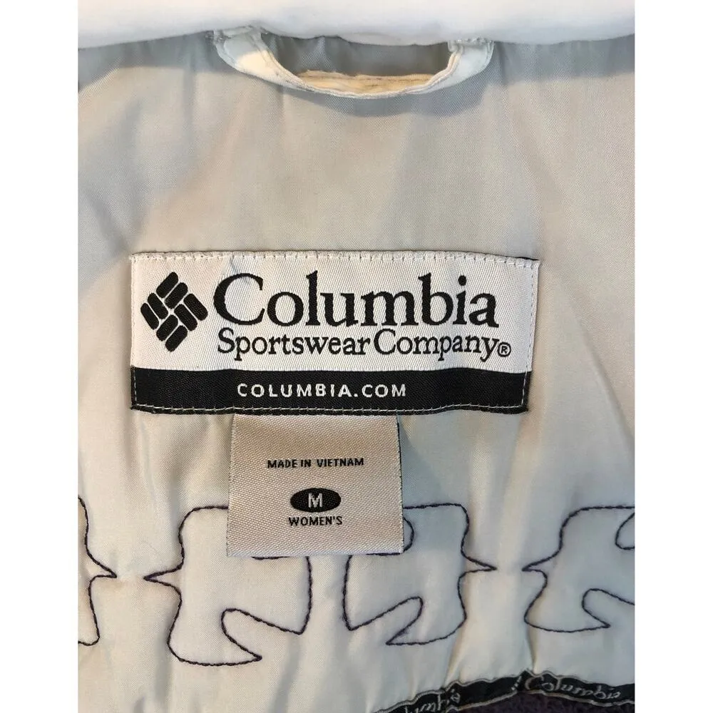 Columbia ladies hooded winter ski jacket purple & white size medium - Image 11