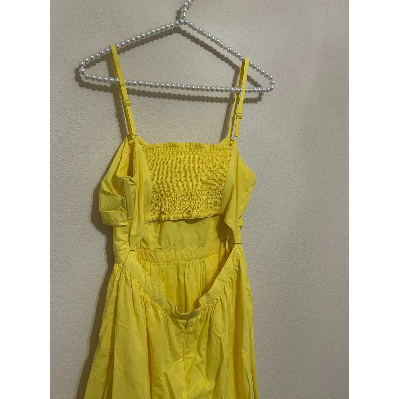 Joie Dress Size Small Cotton Bow Cut Out Back Sleeveless Summer Yellow Cute Midi - Image 10
