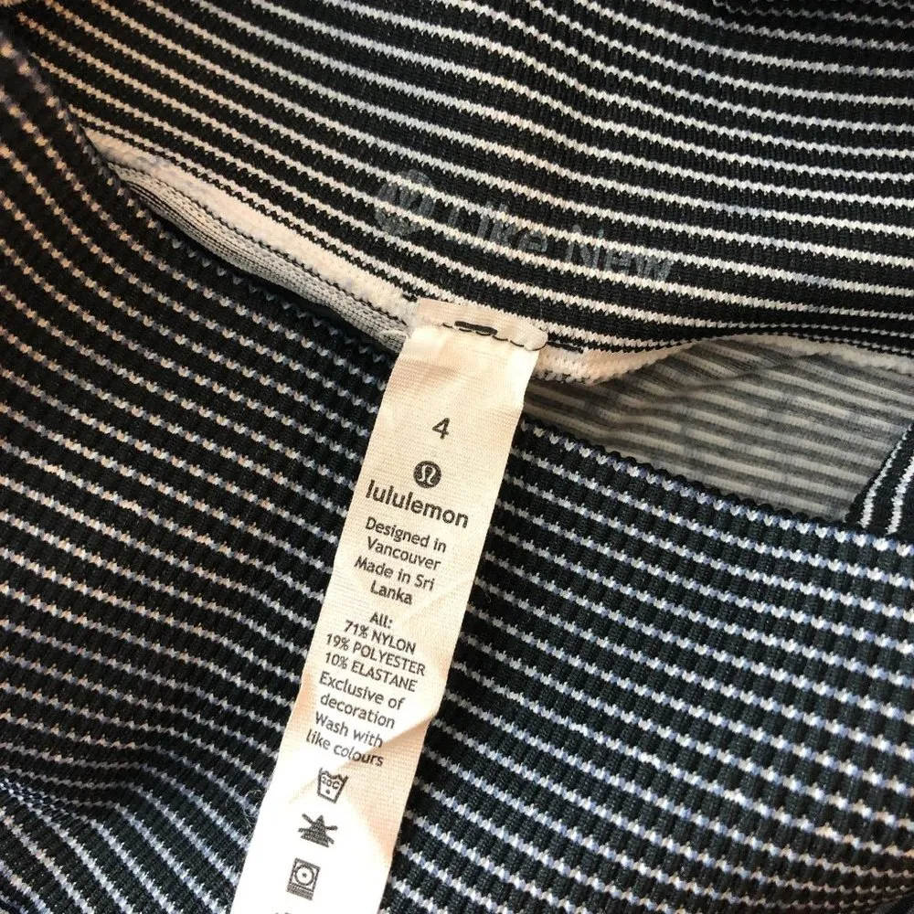 Lululemon Womens Ebb to Train Tight Wash White Black Luna Blue Size 4 - Image 3