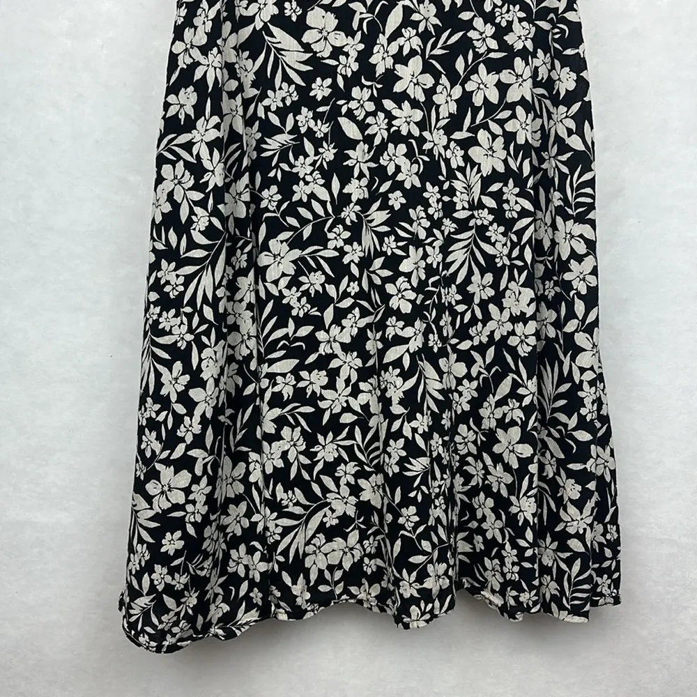 Women's Cami Black and White Dress Sz M Ruffle Sleeves - Image 2
