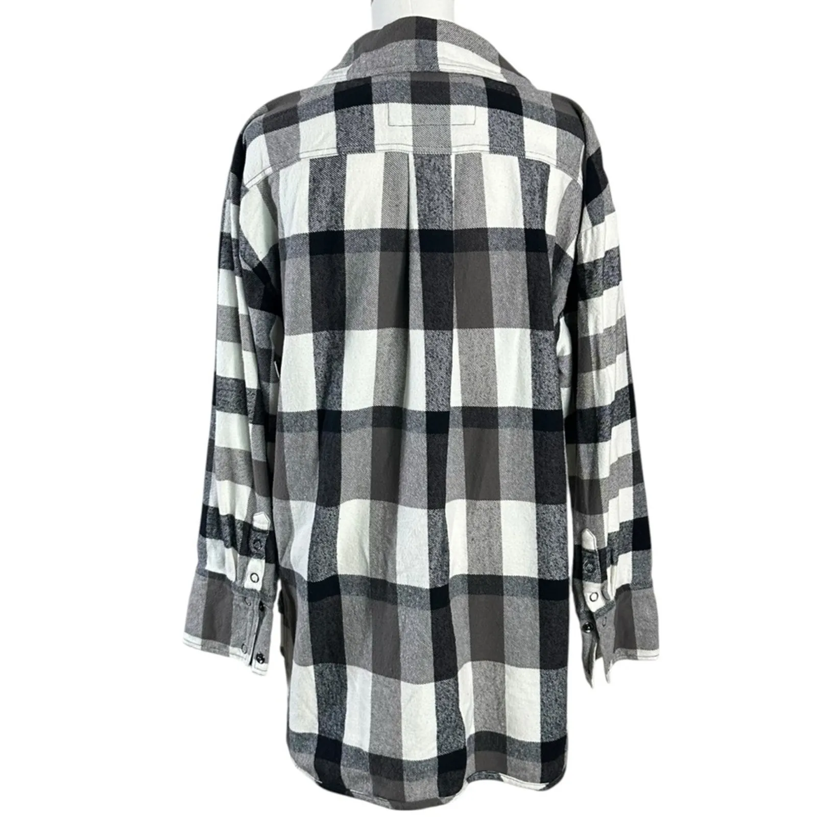 Free People Izzie Plaid Oversized Cargo Shirt Jacket Shacket Large Grunge 90s - Image 10