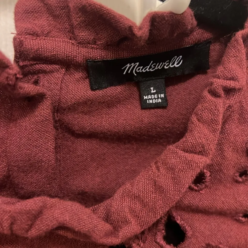 Madewell Maroon Textured Dress - Image 2