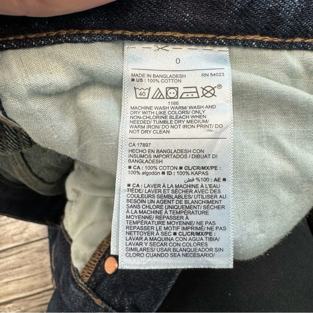 Old Navy Women's High-Rise Slouchy Straight Crop Button Fly Jeans 0 Blue Denim - Image 9