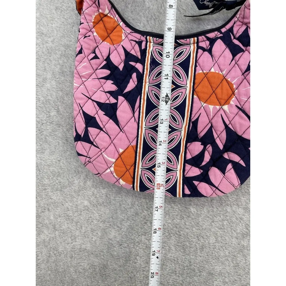 Vera Bradley Women's Quilted Purse Pink Floral One Handle Zipper Inside Pockets - Image 5