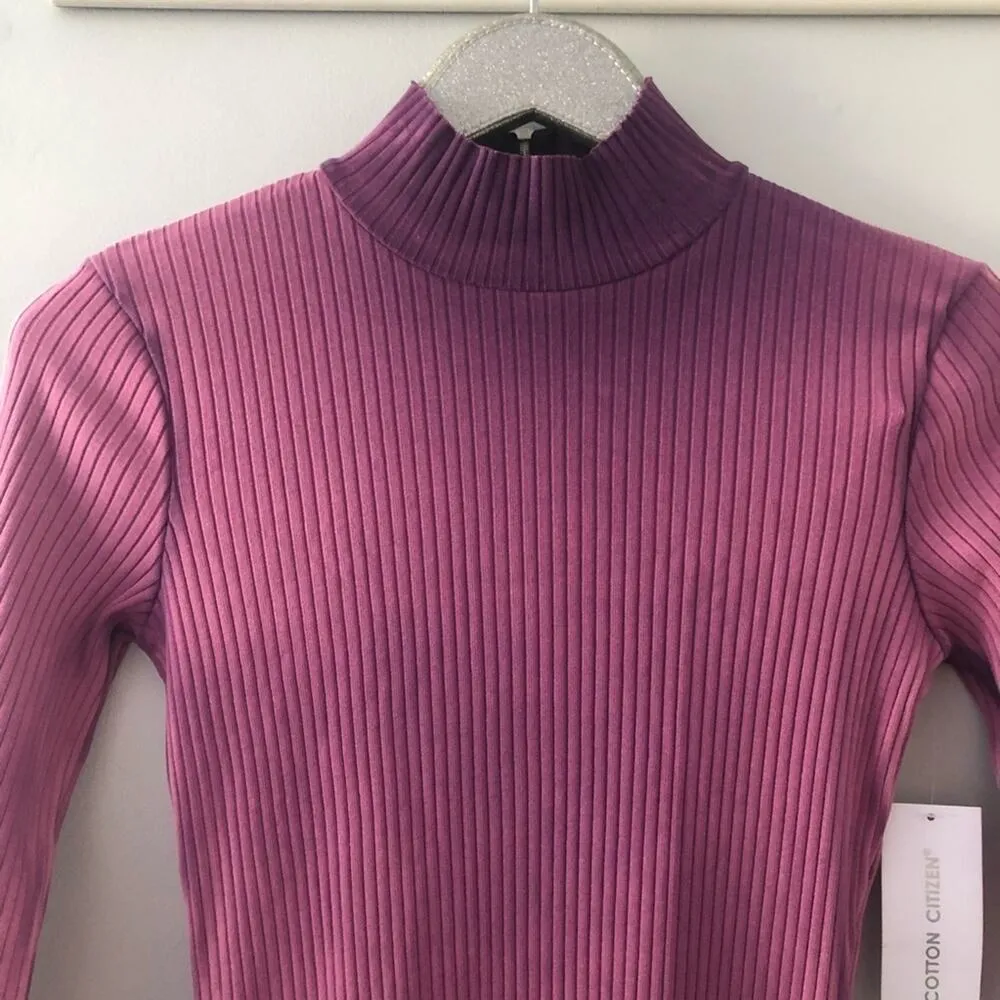 Cotton Citizen The Ibiza Lavender Long Sleeve Bodycon Mock Neck Dress - Image 4