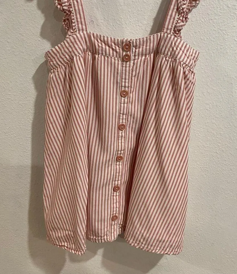 Jack by BB Dakota Pink Striped Ruffle Strap Mini Overall Skirt Sz XS NWOT - Image 4