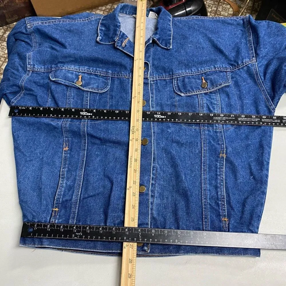 TOPPE APPAREL INC Trucker Denim Jacket Size Medium Blue Please Read Description - Image 6