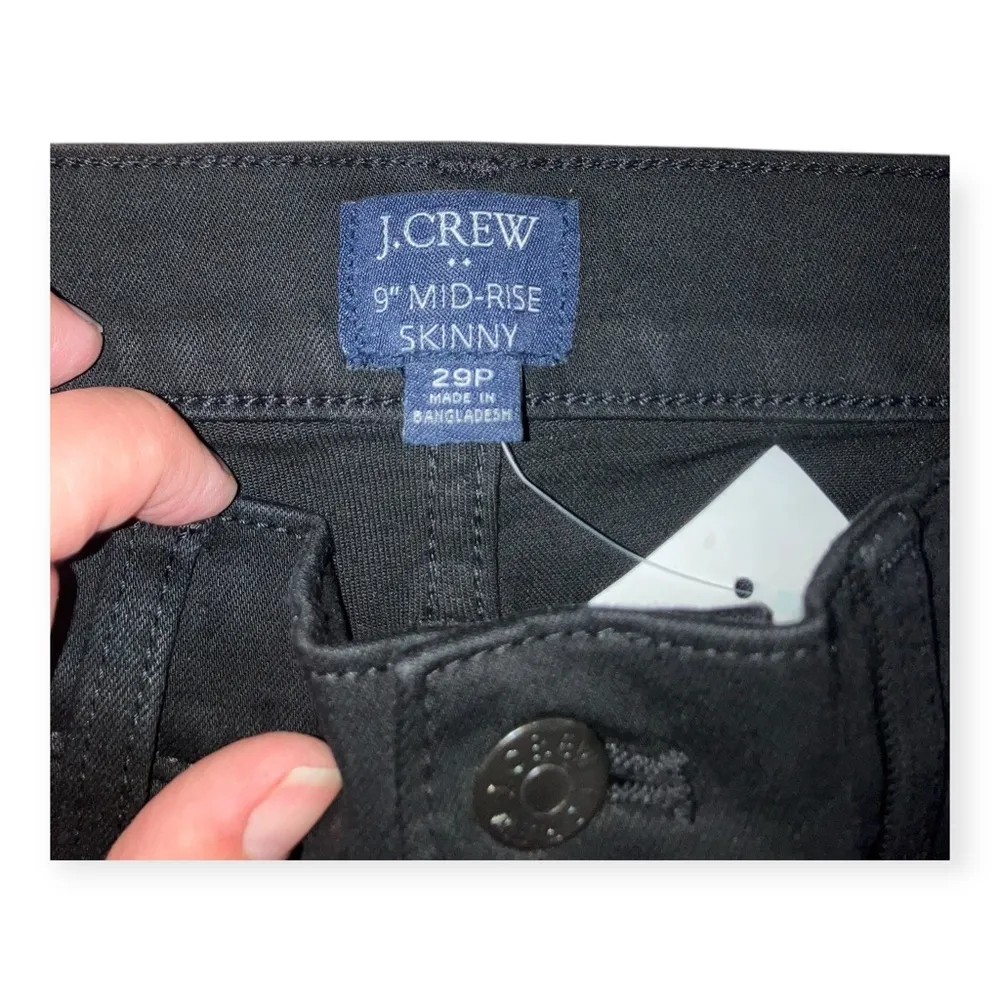 J. Crew Womens Black Petite 9" mid-rise black skinny jean in signature stretch - Image 5