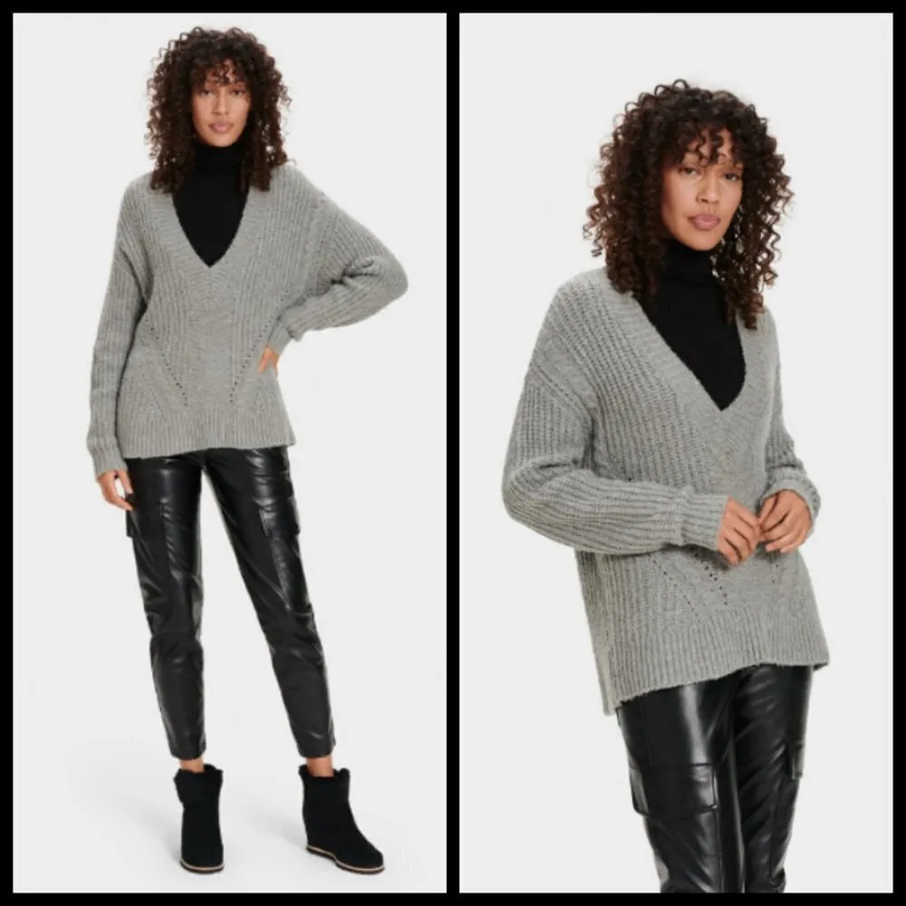 UGG 💕💕 Alva Deep V-Neck Sweater Gray Heather NWT - Image 5