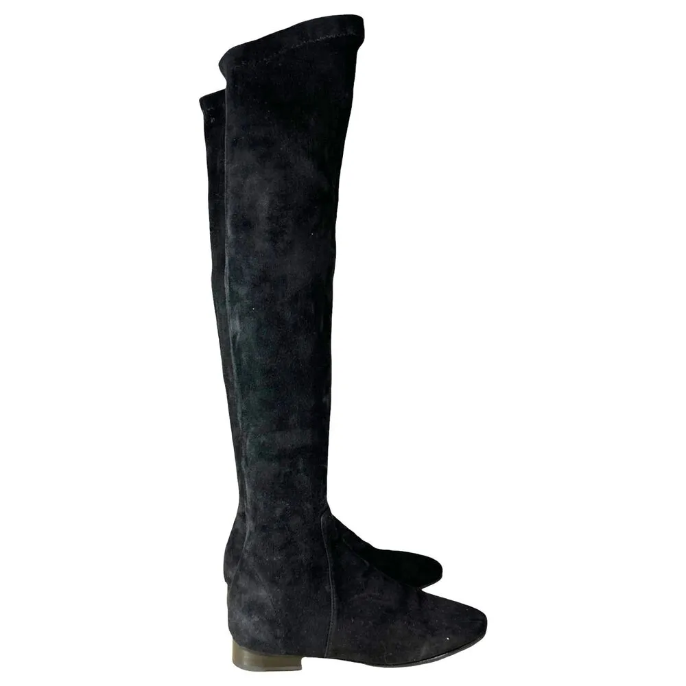 Isabel Marant Etoile Black Suede Leather Knee Tall Boots Size 36 US 5.5/6 NEW - Image 5