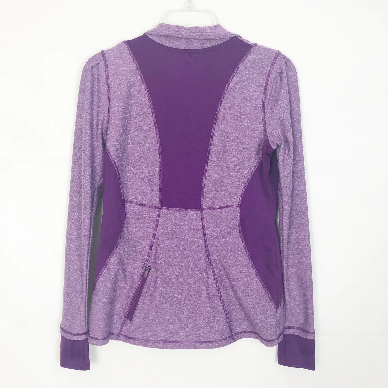 Champion 1/4 Zip Purple Activewear Long Sleeve Mesh Top Size XS - Image 6