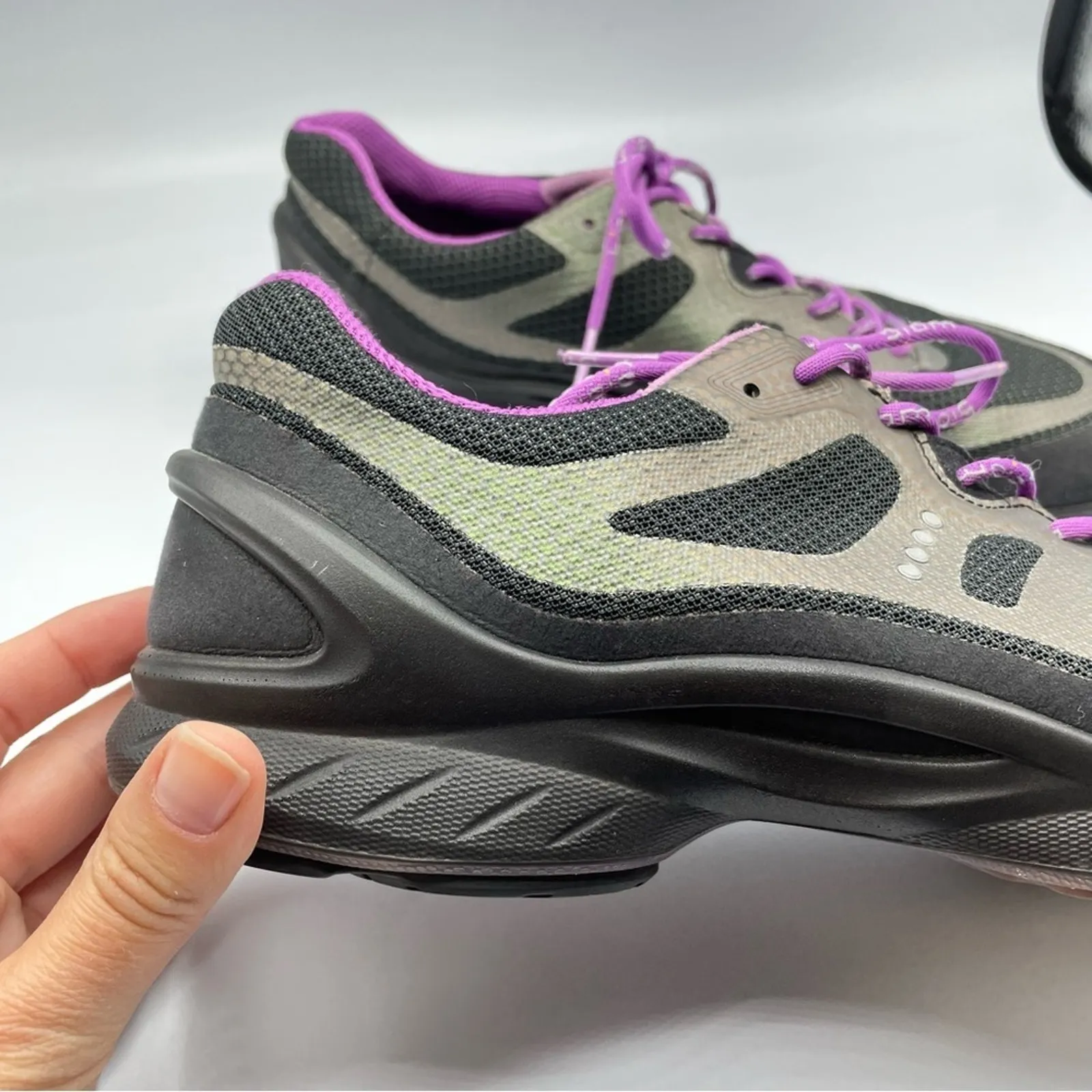 Ecco Grey & Purple Womens Running Shoes Sneakers 10 Lace Up Athletic - Image 9