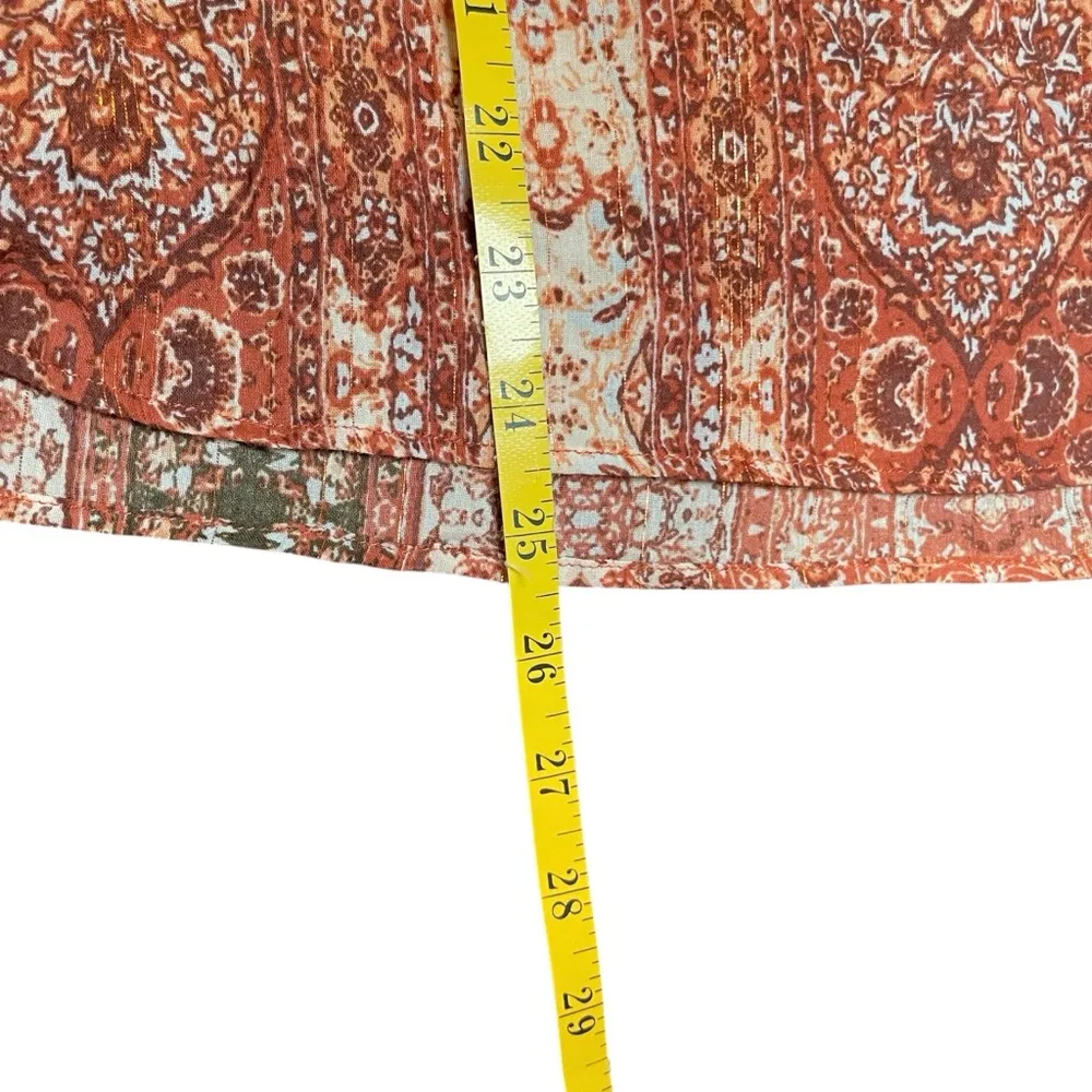 Good Hart By Matilda Jane The Style Charm Blouse Flutter Sleeves Medallion LG Brown - Image 11