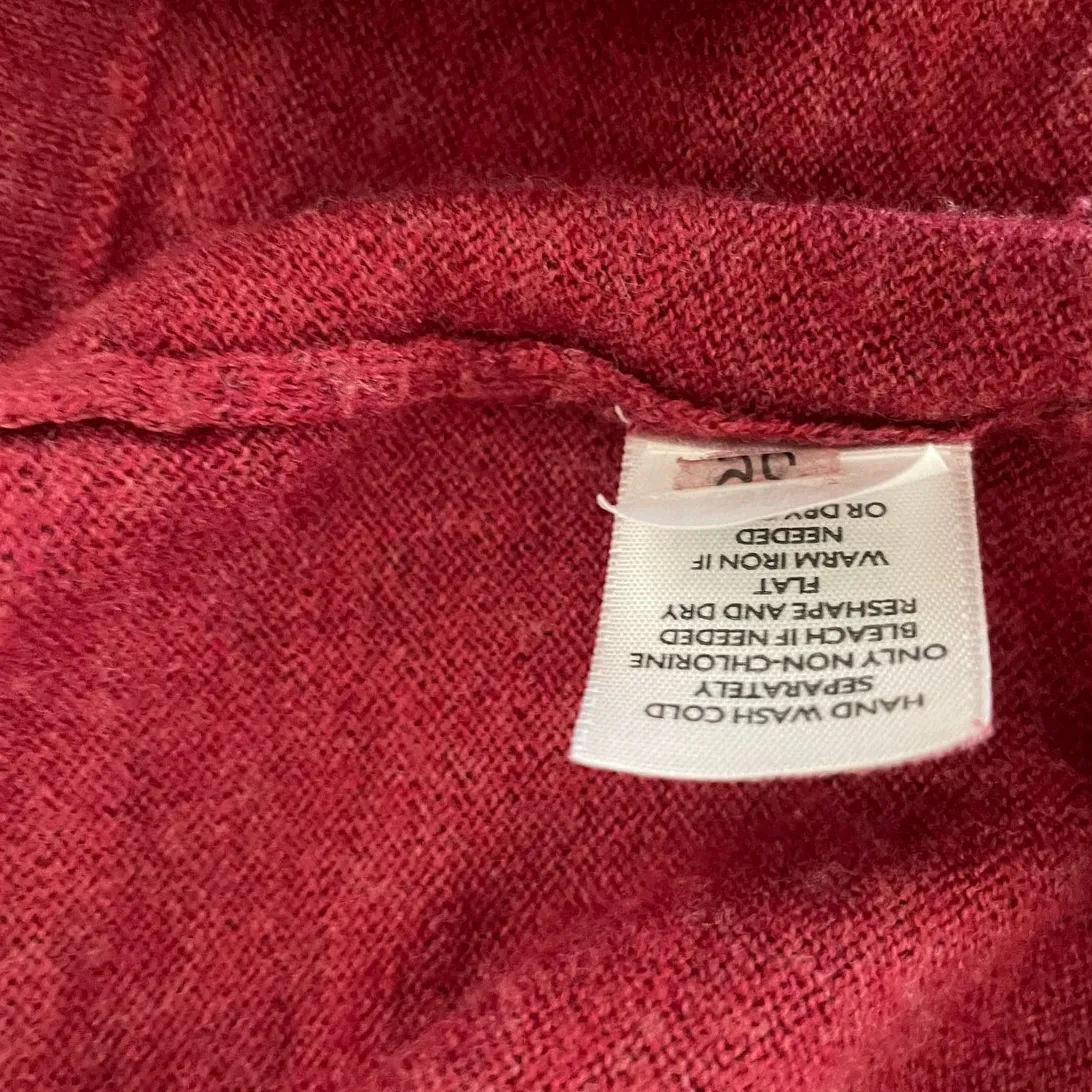 J Jill Women Cardigan Sweater M Red Grandpa Academia Y2K Retro Casual Preppy‎ - Image 9