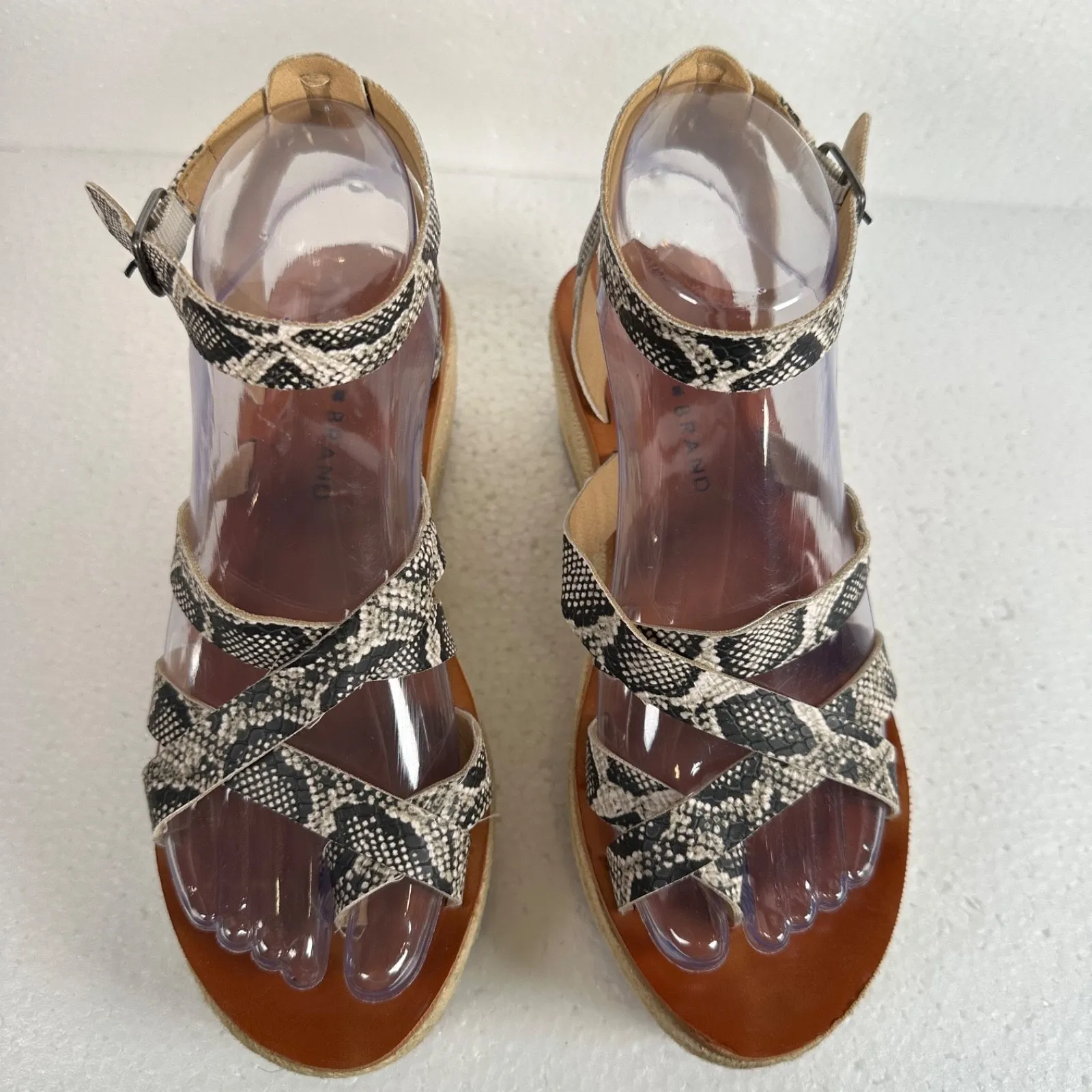 Lucky Brand Espadrille Wedge Sandals Snake Print Women's 6M Strappy Ankle Strap - Image 4