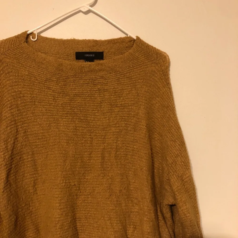 Brown Stretchy Oversized Knit Sweater - Image 3