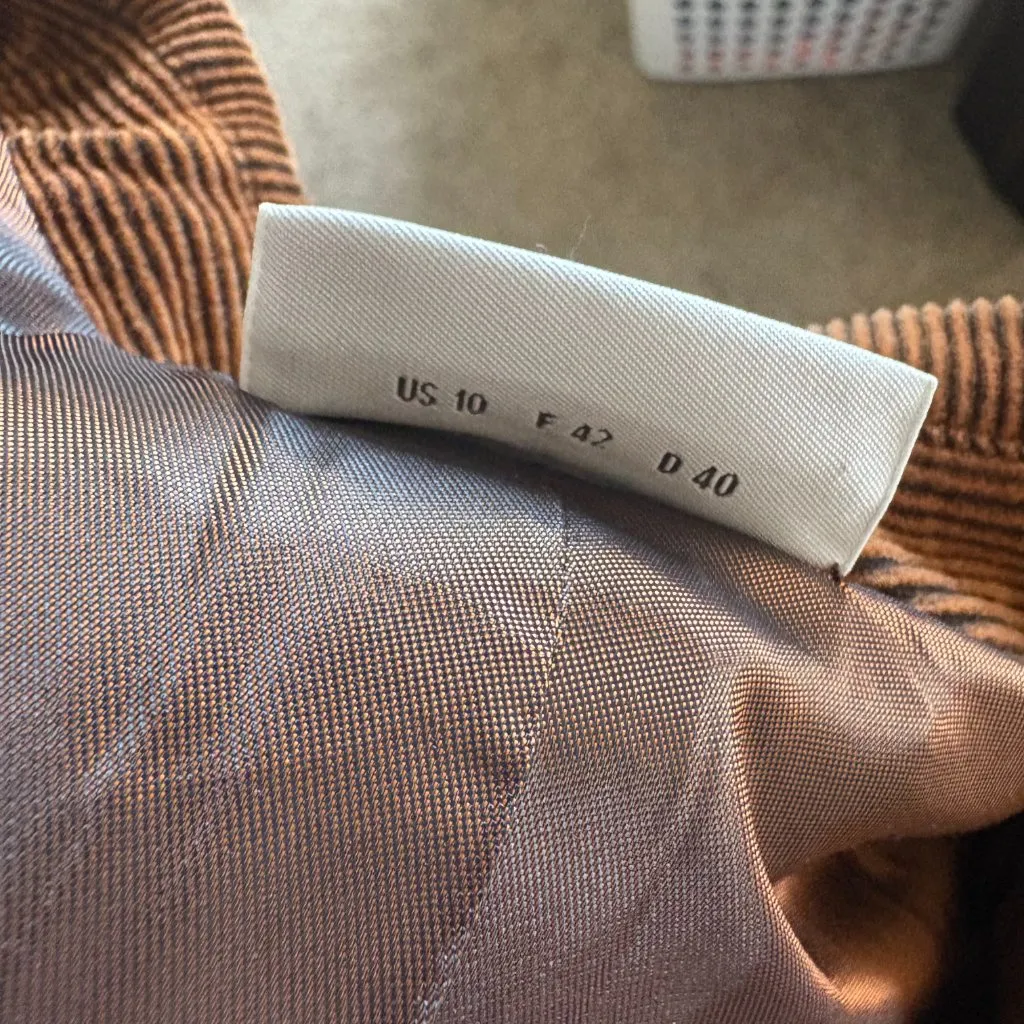 Akris Punto Womens Corduroy Blazer Jacket Designer Brown Size US 10 - Image 7