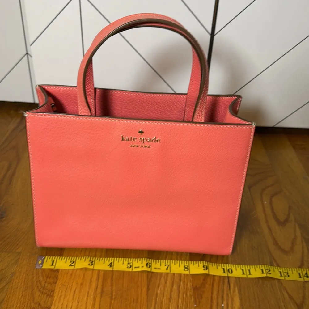 Kate Spade New York Thompson Street Sam Satchel Purse Pink Leather Stripe - Image 3