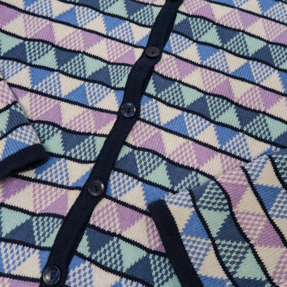 Vintage 90s The Tog Shop Geometric Blue & Purple Cardigan Sweater Size undefined - Image 3