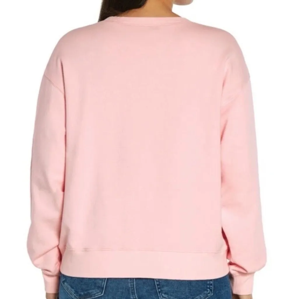 White Fox Pink Brunch Club Pullover Crew Sweatshirt Sweater Size M - Image 6