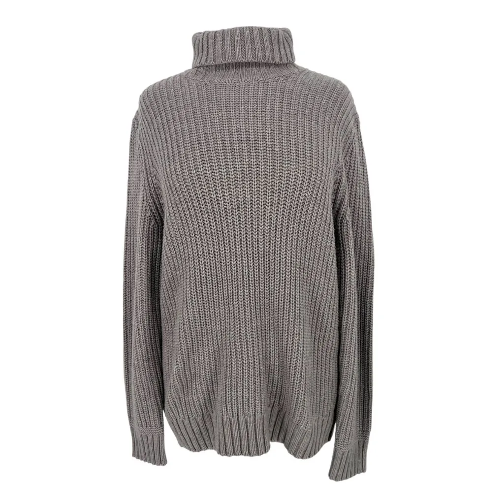 Bershka Chunky Turtleneck Sweater Gray Size Medium - Image 2