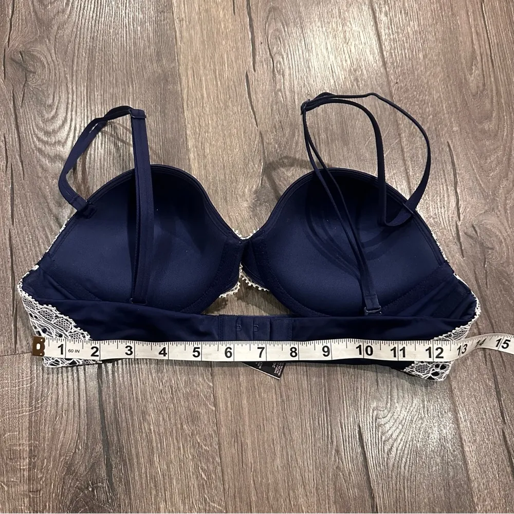 Victoria's Secret Very Sexy Bra 34B Navy Lace Padded Push Up Multi Way Strapless - Image 9