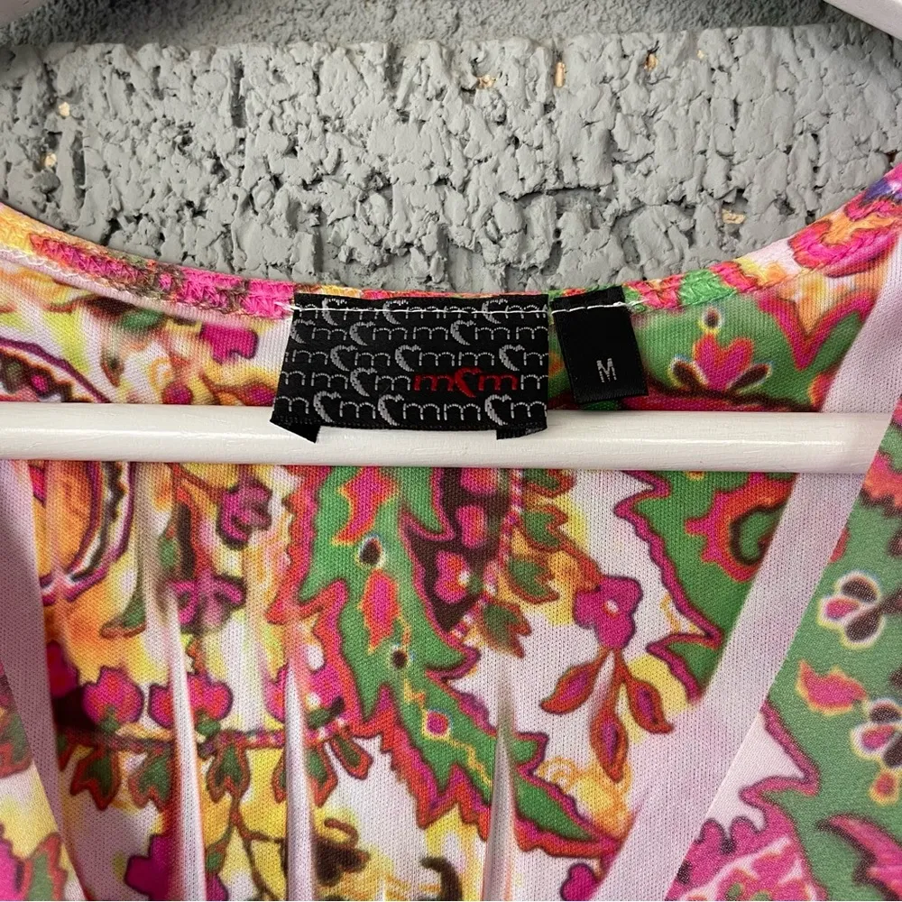 Vintage Y2K Fairycore Top Asymmetrical Handkerchief Hem Tunic Top Size Medium Pink - Image 2