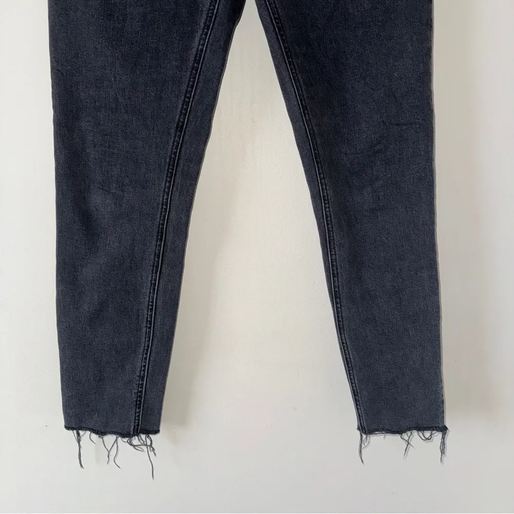 Denim Forum Aritzia Yoko High Rise Slim Jeans Button Fly Raw Hem
Charcoal 27 Black - Image 5