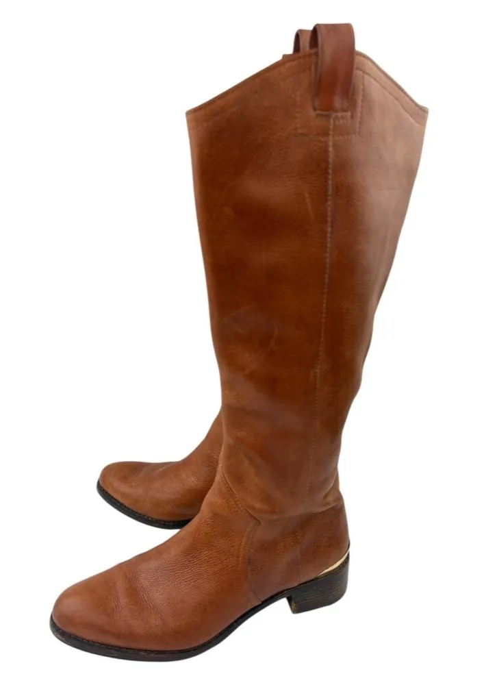 *Louise et Cie Vallery Boots Womens 8.5 Brown Leather Tall Riding Quiet Luxury - Image 1